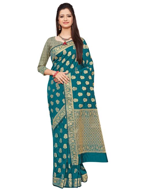 jacquard banarasi saree with blouse - 17778847 - Very Small Image - 1