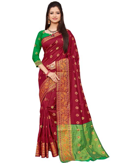 jacquard banarasi saree with blouse - 17778852 - Very Small Image - 1