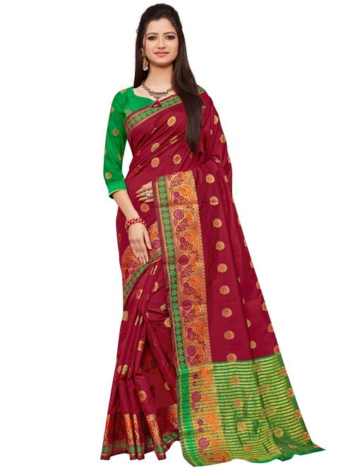 jacquard banarasi saree with blouse - 17778857 - Very Small Image - 1
