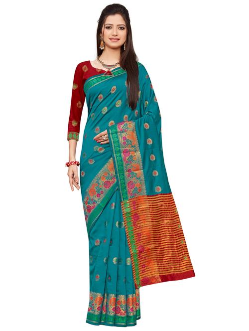 jacquard banarasi saree with blouse - 17778860 - Very Small Image - 1