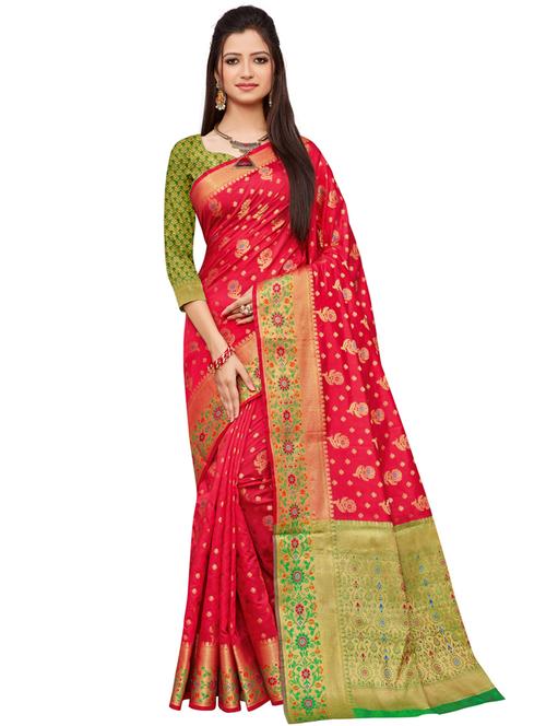 jacquard banarasi saree with blouse - 17778864 - Very Small Image - 1