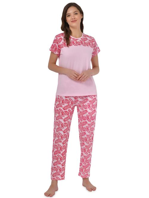 pink printed pyjama nightwear set - 17780735 - Very Small Image - 1