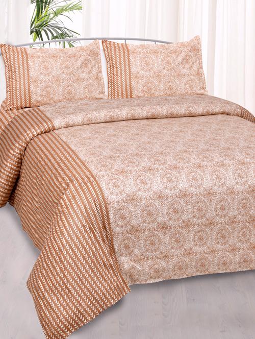 amazing creamish sunflower pure cotton king size double bedsheet - 17780947 - Very Small Image - 1