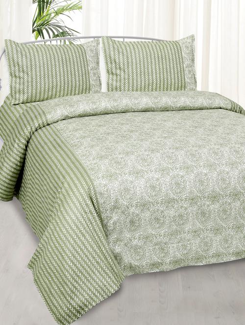 amazing green sunflower pure cotton king size double bedsheet - 17780948 - Very Small Image - 1