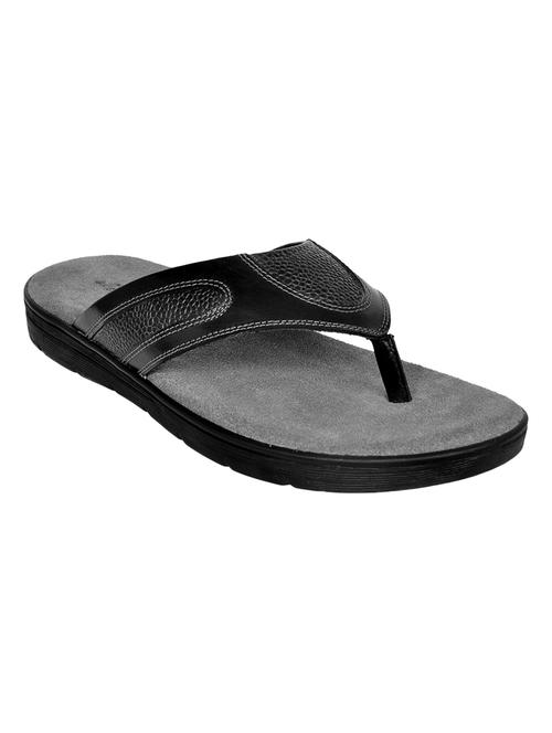 black leather toe separator slippers - 17781016 - Very Small Image - 1