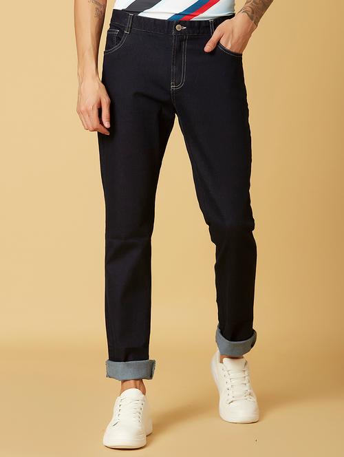 dark blue plain denim jeans - 17782810 - Very Small Image - 1