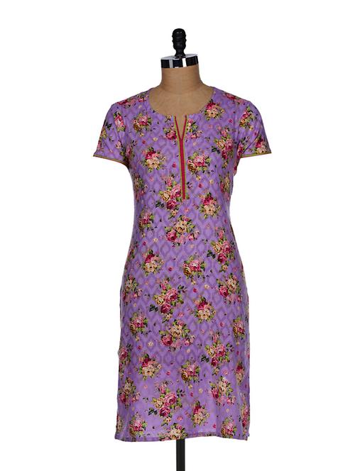 floral print kurta - 17783 - Very Small Image - 1