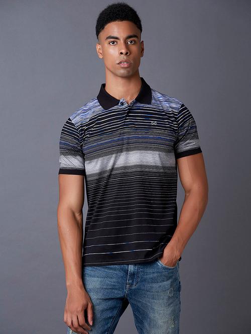 black striped polo t-shirt - 17783015 - Very Small Image - 1