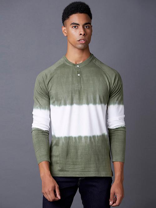 olive green tie & dye t-shirt - 17783016 - Very Small Image - 1