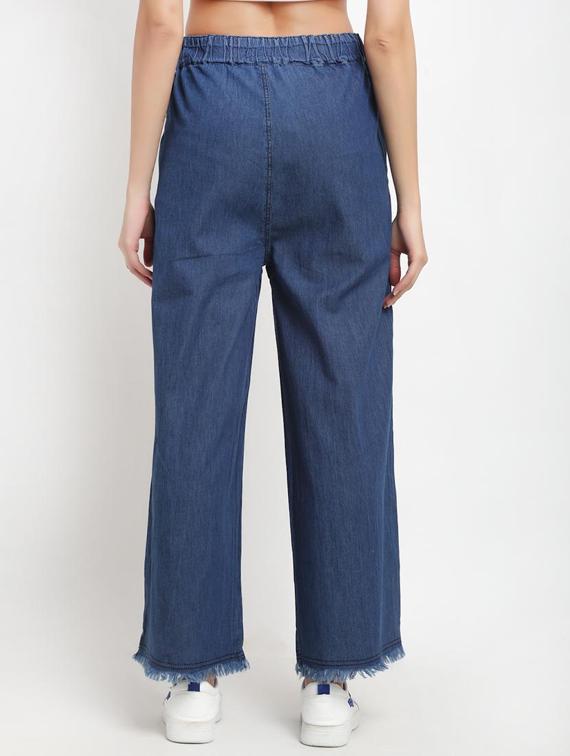 mid rise denim palazzo - 17785545 - Standard Image - 2
