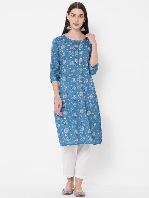 printed a-line kurta - 17785767 - Very Small Image - 1