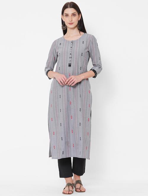 printed straight kurta - 17785778 - Very Small Image - 1