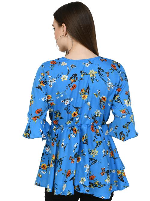 navyblue crepe top - 17789900 - Very Small Image - 1