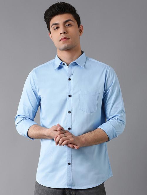 light blue solid casual shirt - 17790101 - Very Small Image - 1
