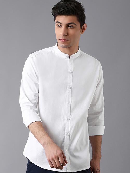 white solid casual shirt - 17790108 - Very Small Image - 1