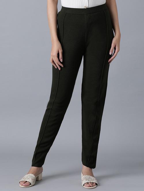 bottle green solid legging - 17790860 - Very Small Image - 1