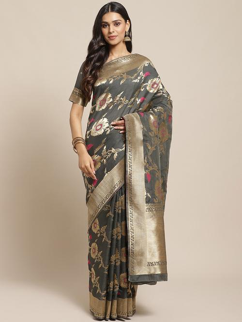 women's banarasi saree with blouse - 17792053 - Very Small Image - 1