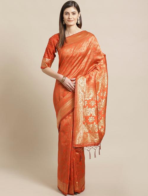 Women's Banarasi Saree With Blouse - 17792075 - Very Small Image - 1