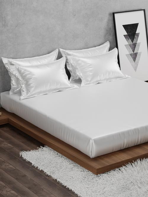 stoa paris white sateen king bed sheet with 4 pillow covers from date night collection - 17792625 - Very Small Image - 1