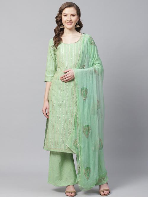 printed unstitched suit set  - 17792800 - Very Small Image - 1