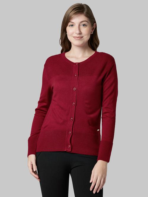 round neck solid cardigan - 17793449 - Very Small Image - 1