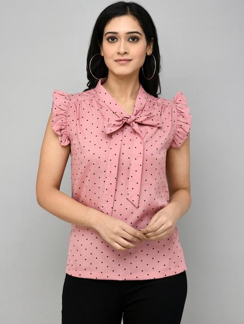 women's straight tie-up neck top - 17793917 - Very Small Image - 1