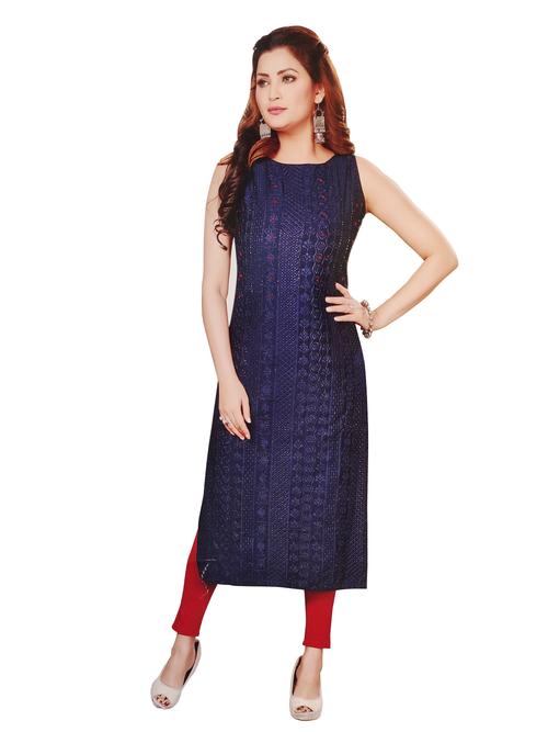 darkblue silk ethnic dress - 17793939 - Very Small Image - 1