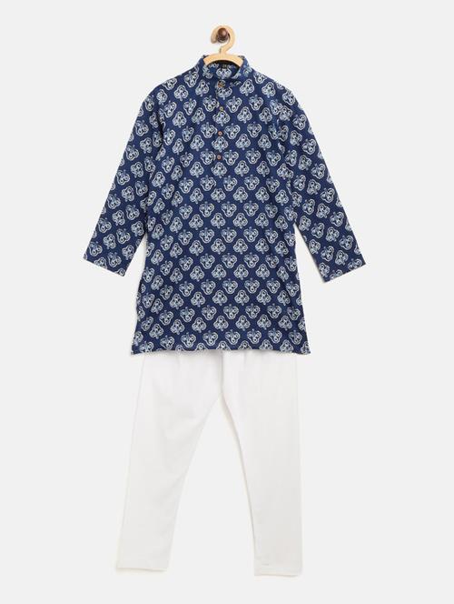 navy blue printed kurta pajama set - 17793969 - Very Small Image - 1