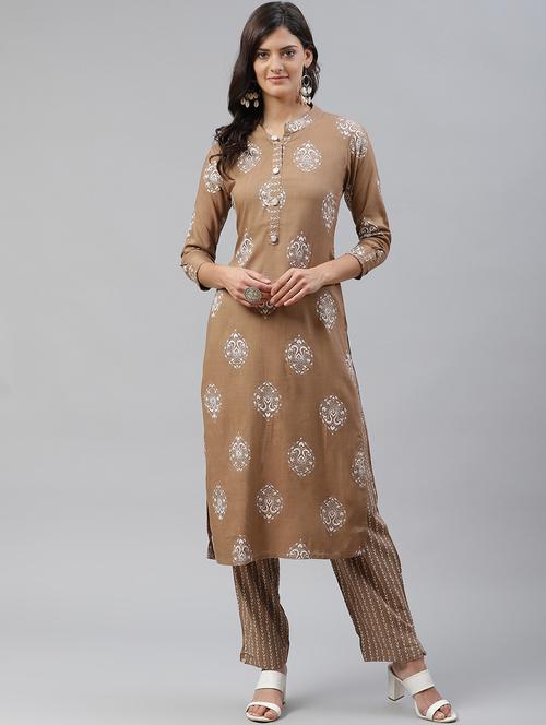printed kurta pant set - 17794482 - Very Small Image - 1
