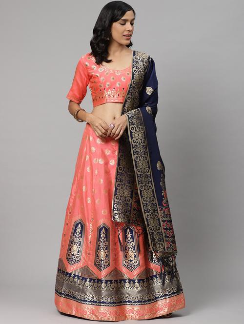 pink art silk aline lehenga - 17795468 - Very Small Image - 1