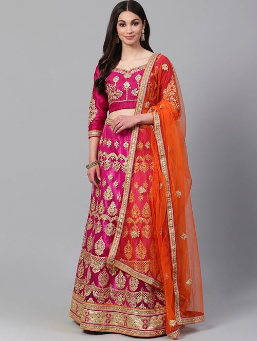 pink net aline lehenga - 17795545 - Very Small Image - 1