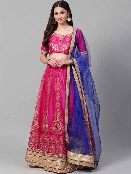 pink net aline lehenga - 17795604 - Very Small Image - 1