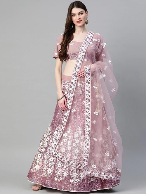 purple net aline lehenga - 17795717 - Very Small Image - 1