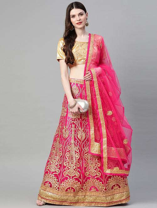 pink net aline lehenga - 17795744 - Very Small Image - 1