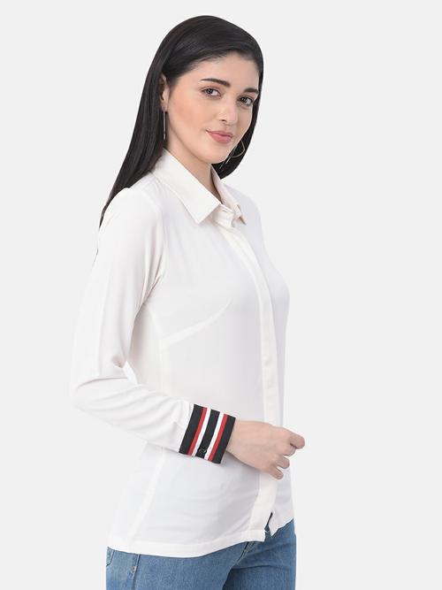thrill white spread collar women's casual  - 17797288 - Very Small Image - 1