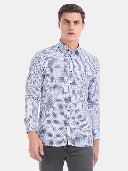 blue solid casual shirt - 17797582 - Very Small Image - 1