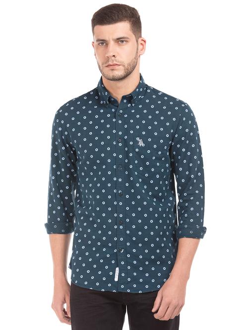 blue printed casual shirt - 17797605 - Very Small Image - 1