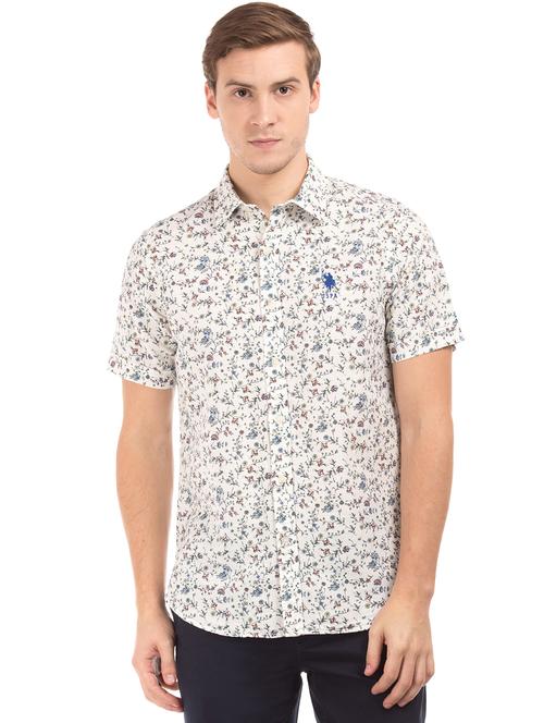 white printed casual shirt - 17797606 - Very Small Image - 1