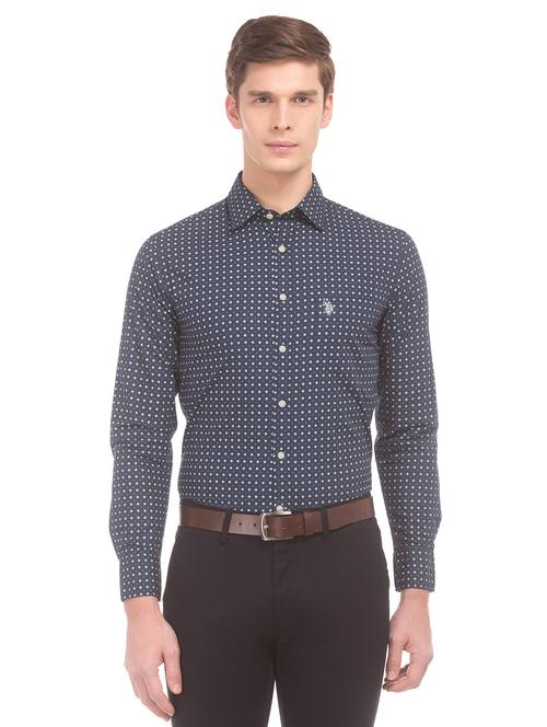 blue printed casual shirt - 17797620 - Very Small Image - 1