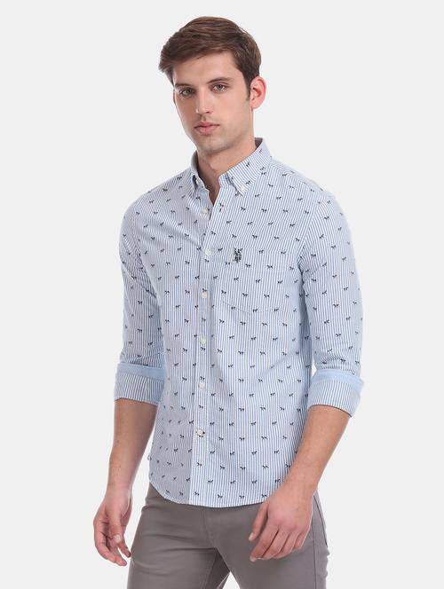 blue printed casual shirt - 17797639 - Very Small Image - 1