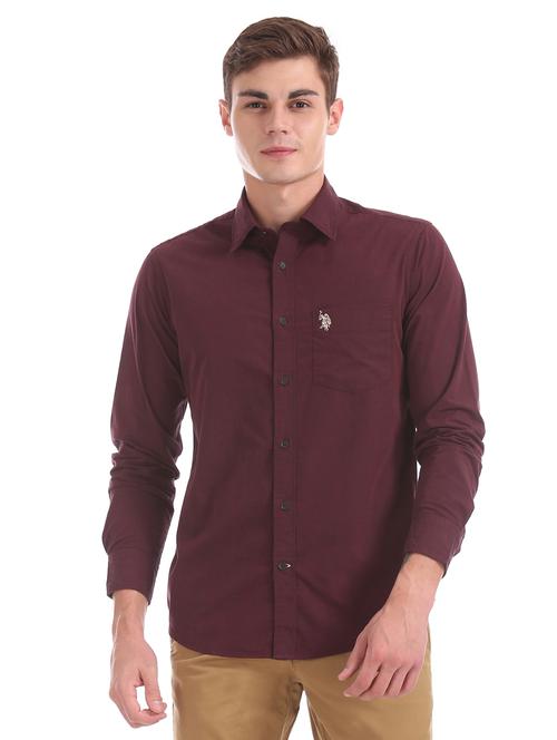 red solid casual shirt - 17797664 - Very Small Image - 1