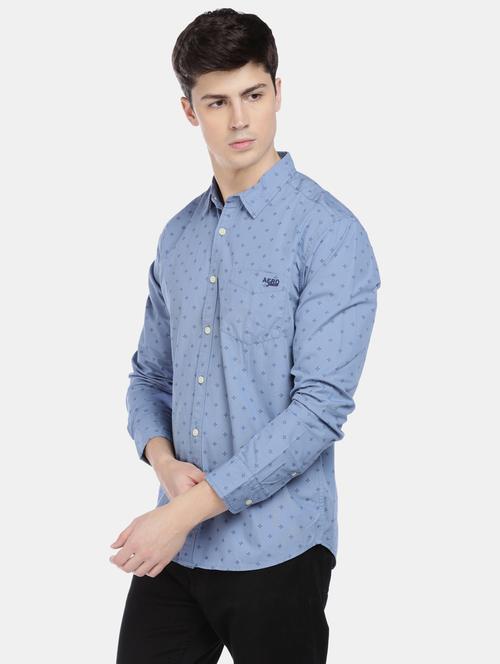 blue printed casual shirt - 17797733 - Very Small Image - 1