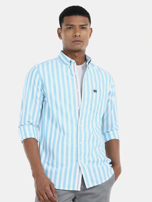 blue striped casual shirt - 17797794 - Very Small Image - 1
