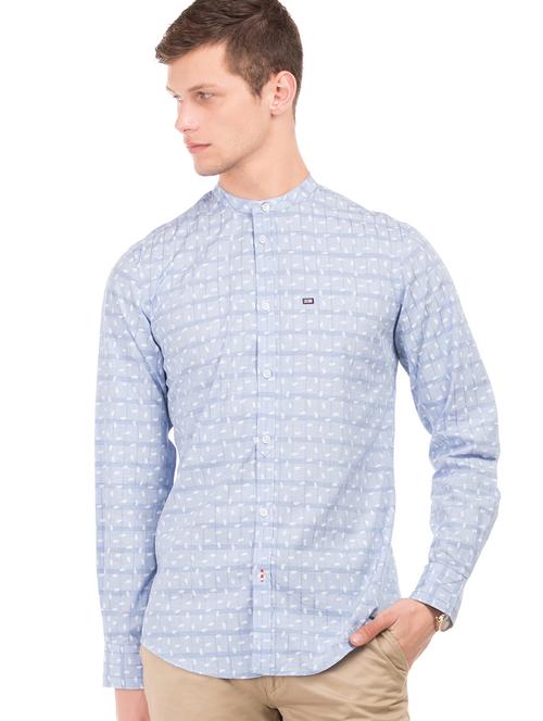 light blue printed casual shirt - 17797821 - Very Small Image - 1