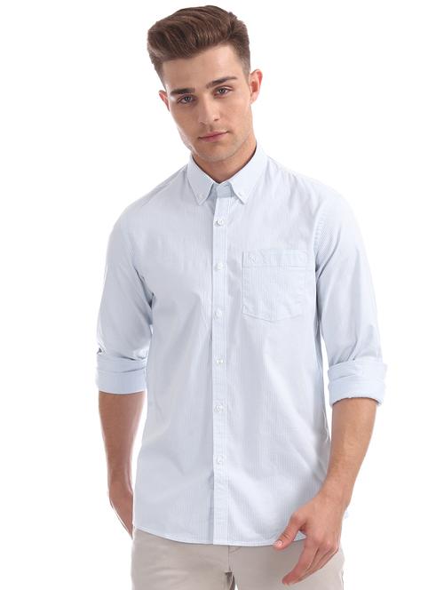 light blue striped casual shirt - 17797898 - Very Small Image - 1