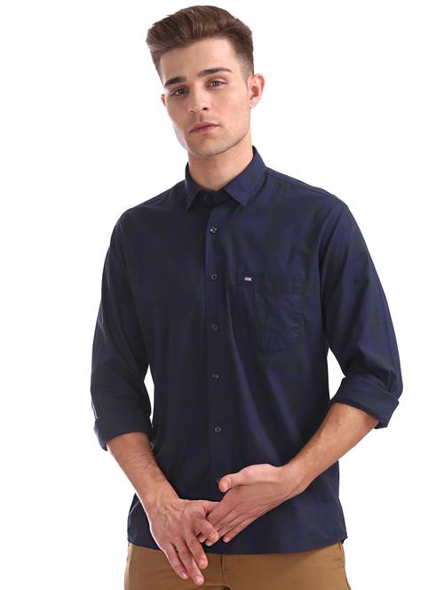 dark blue checkered casual shirt - 17797902 - Very Small Image - 1