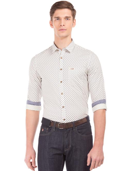 white printed casual shirt - 17797974 - Very Small Image - 1