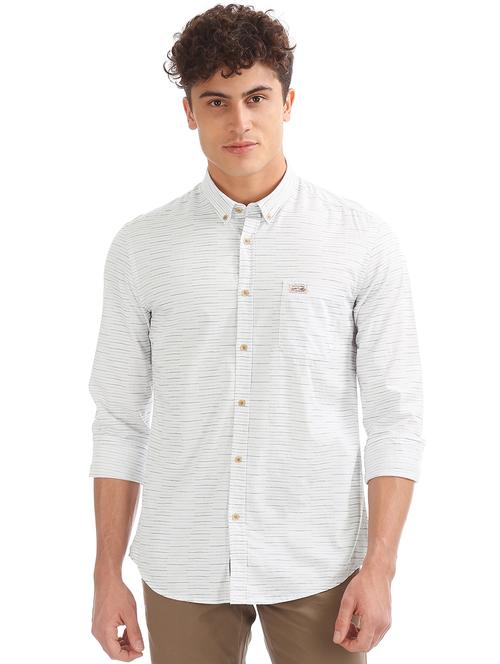 white striped casual shirt - 17797977 - Very Small Image - 1