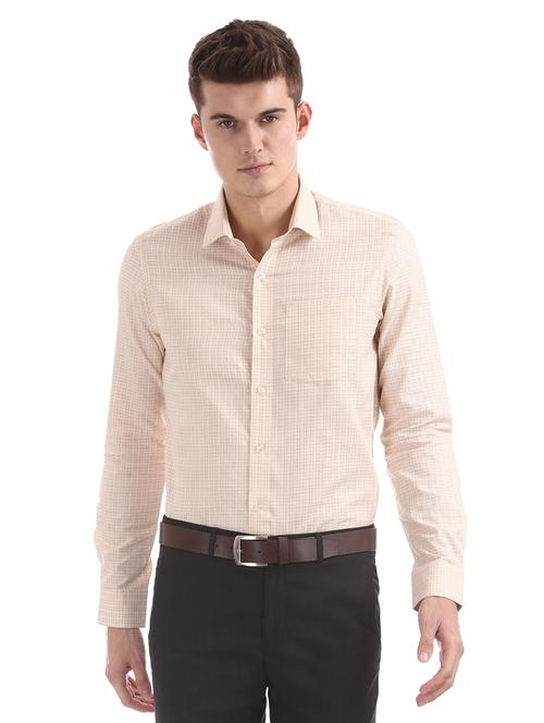 yellow checkered casual shirt - 17798074 - Very Small Image - 1