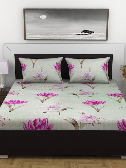 lo svago 100% cotton 120 tc double bedsheet |pink - 17798168 - Very Small Image - 1
